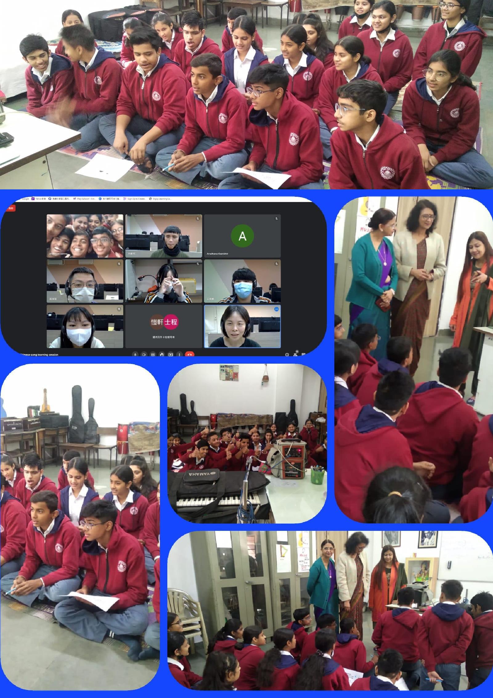 國立埔里高工教導印度Bharatiya Vidya Bhavan's Mehta Vidyalaya師生唱中文歌